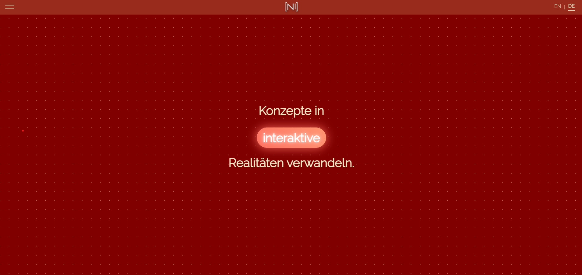 Alte Portfolio Webseite Hauptansicht
