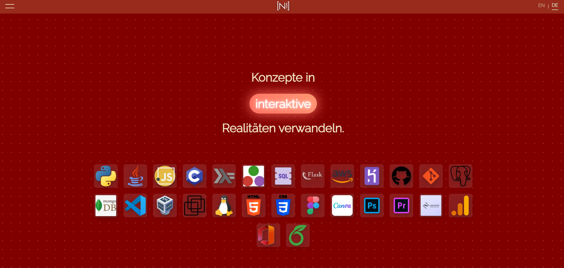 Alte Portfolio Webseite Screenshot 2