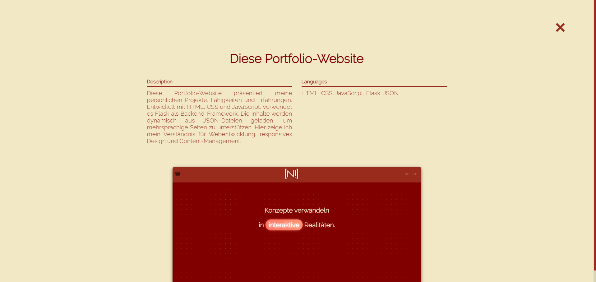 Alte Portfolio Webseite Screenshot 4