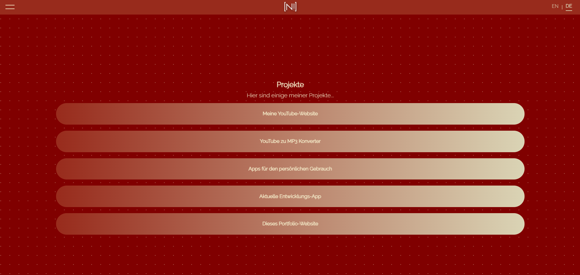 Alte Portfolio Webseite Screenshot 3